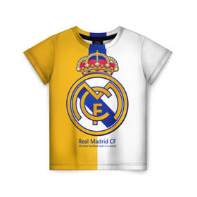 Детская футболка 3D с принтом Real Madrid CF в Курске, 100% гипоаллергенный полиэфир | прямой крой, круглый вырез горловины, длина до линии бедер, чуть спущенное плечо, ткань немного тянется | football | испания | клуб | мадрид | реал | фк | футбольный