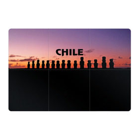 Магнитный плакат 3Х2 с принтом Чили в Курске, Полимерный материал с магнитным слоем | 6 деталей размером 9*9 см | изваяние | истукан | латинская америка | остров пасхи | турист | чили