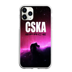 Чехол для iPhone 11 Pro матовый с принтом CSKA space в Курске, Силикон |  | Тематика изображения на принте: cska | конь | космос | красно синие | на макете изображена космическая туманность в виде коня   символа пфк цска.цска | премьер лига | футбол | чемпион