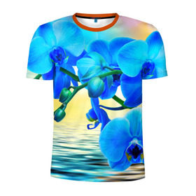 Мужская футболка 3D спортивная с принтом Орхидеи в Курске, 100% полиэстер с улучшенными характеристиками | приталенный силуэт, круглая горловина, широкие плечи, сужается к линии бедра | орхидея | природа | цветы