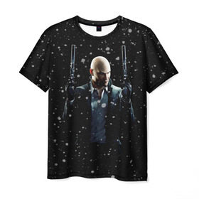 Мужская футболка 3D с принтом Hitman в Курске, 100% полиэфир | прямой крой, круглый вырез горловины, длина до линии бедер | agent | hitman | агент 47 | хитмэн