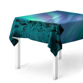 Скатерть 3D с принтом Северное сияние в Курске, 100% полиэстер (ткань не мнется и не растягивается) | Размер: 150*150 см | природа | северное | сияние