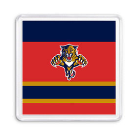 Магнит 55*55 с принтом Florida Panthers в Курске, Пластик | Размер: 65*65 мм; Размер печати: 55*55 мм | Тематика изображения на принте: florida panthers | hockey | nhl | нхл | хоккей