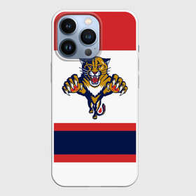 Чехол для iPhone 13 Pro с принтом Florida Panthers white в Курске,  |  | Тематика изображения на принте: florida panthers | hockey | nhl | нхл | хоккей