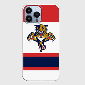 Чехол для iPhone 13 Pro Max с принтом Florida Panthers white в Курске,  |  | Тематика изображения на принте: florida panthers | hockey | nhl | нхл | хоккей