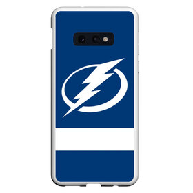 Чехол для Samsung S10E с принтом Tampa Bay Lightning в Курске, Силикон | Область печати: задняя сторона чехла, без боковых панелей | Тематика изображения на принте: hockey | nhl | tampa bay lightning | нхл | хоккей