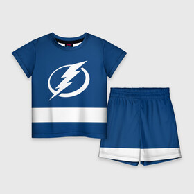 Детский костюм с шортами 3D с принтом Tampa Bay Lightning в Курске,  |  | hockey | nhl | tampa bay lightning | нхл | хоккей