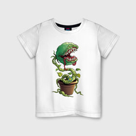 Детская футболка хлопок с принтом Plants vs zombies в Курске, 100% хлопок | круглый вырез горловины, полуприлегающий силуэт, длина до линии бедер | Тематика изображения на принте: plants | zombies