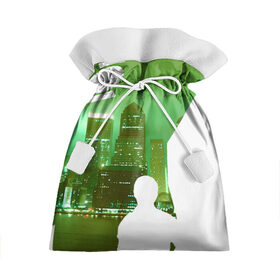 Подарочный 3D мешок с принтом зеленый фонарь город в Курске, 100% полиэстер | Размер: 29*39 см | вода | город | залив | здания | зеленый | огни | розовый | супергерой | фиолетовый | фонарь