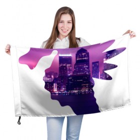 Флаг 3D с принтом конек город в Курске, 100% полиэстер | плотность ткани — 95 г/м2, размер — 67 х 109 см. Принт наносится с одной стороны | 