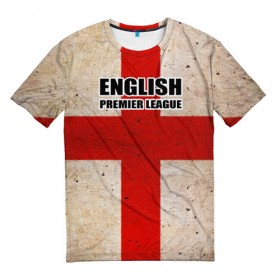 Мужская футболка 3D с принтом English Premier League в Курске, 100% полиэфир | прямой крой, круглый вырез горловины, длина до линии бедер | euro | англия | болельщик | премьер лига | футбол | футболист | чемпионат европы