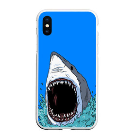 Чехол для iPhone XS Max матовый с принтом shark в Курске, Силикон | Область печати: задняя сторона чехла, без боковых панелей | fish | ocean | shark | water | акула | море | океан | рыба