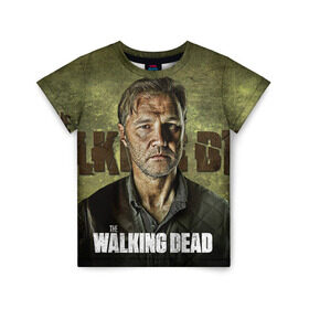 Детская футболка 3D с принтом Walking Dead в Курске, 100% гипоаллергенный полиэфир | прямой крой, круглый вырез горловины, длина до линии бедер, чуть спущенное плечо, ткань немного тянется | ходячие мертвецы