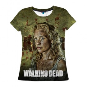 Женская футболка 3D с принтом Walking Dead в Курске, 100% полиэфир ( синтетическое хлопкоподобное полотно) | прямой крой, круглый вырез горловины, длина до линии бедер | ходячие мертвецы