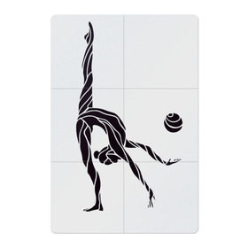 Магнитный плакат 2Х3 с принтом Гимнастка с мячом в Курске, Полимерный материал с магнитным слоем | 6 деталей размером 9*9 см | булавы | гимнастика | гимнастка | лента | мяч | обруч | художественная гимнастика