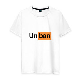 Мужская футболка хлопок с принтом Unban Pornhub в Курске, 100% хлопок | прямой крой, круглый вырез горловины, длина до линии бедер, слегка спущенное плечо. | Тематика изображения на принте: 