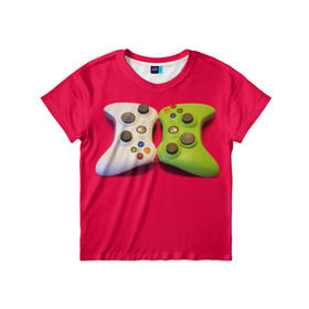 Детская футболка 3D с принтом Игроман в Курске, 100% гипоаллергенный полиэфир | прямой крой, круглый вырез горловины, длина до линии бедер, чуть спущенное плечо, ткань немного тянется | dzhojstik | kontroller | xbox360 | джойстик | игры | консоль | контроллер