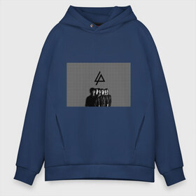 Мужское худи Oversize хлопок с принтом LINKIN PARK в Курске, френч-терри — 70% хлопок, 30% полиэстер. Мягкий теплый начес внутри —100% хлопок | боковые карманы, эластичные манжеты и нижняя кромка, капюшон на магнитной кнопке | linkin park | линкин парк | музыка | рок | рок группа