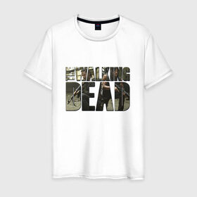 Мужская футболка хлопок с принтом Рик и Дерил в Курске, 100% хлопок | прямой крой, круглый вырез горловины, длина до линии бедер, слегка спущенное плечо. | the walking dead