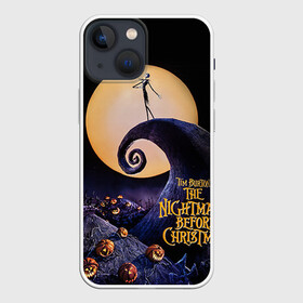 Чехол для iPhone 13 mini с принтом nightmare before christmas в Курске,  |  | Тематика изображения на принте: helloween | бертон | бугимен | бугимэн | вампиры | джек скелингтон | доктор филькельштейн | корыто | крыто | кукла | повелитель тыкв | рождество | сhristmas | салли | тим | тим бертон | тыква | хеллоуин | шито