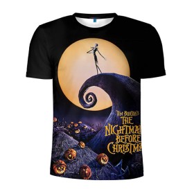 Мужская футболка 3D спортивная с принтом nightmare before christmas в Курске, 100% полиэстер с улучшенными характеристиками | приталенный силуэт, круглая горловина, широкие плечи, сужается к линии бедра | Тематика изображения на принте: helloween | бертон | бугимен | бугимэн | вампиры | джек скелингтон | доктор филькельштейн | корыто | крыто | кукла | повелитель тыкв | рождество | сhristmas | салли | тим | тим бертон | тыква | хеллоуин | шито