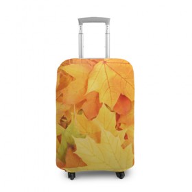 Чехол для чемодана 3D с принтом Листья в Курске, 86% полиэфир, 14% спандекс | двустороннее нанесение принта, прорези для ручек и колес | листья | осень