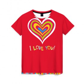 Женская футболка 3D с принтом Милое сердечко в Курске, 100% полиэфир ( синтетическое хлопкоподобное полотно) | прямой крой, круглый вырез горловины, длина до линии бедер | любовь | поцелуй | святой валентин | сердце | счастье | я люблю тебя