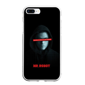 Чехол для iPhone 7Plus/8 Plus матовый с принтом Mr Robot в Курске, Силикон | Область печати: задняя сторона чехла, без боковых панелей | fsociety | mr robot | анонимус | мистер робот