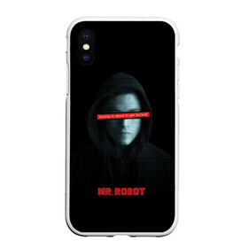 Чехол для iPhone XS Max матовый с принтом Mr Robot в Курске, Силикон | Область печати: задняя сторона чехла, без боковых панелей | fsociety | mr robot | анонимус | мистер робот