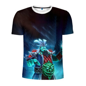 Мужская футболка 3D спортивная с принтом Молния в Курске, 100% полиэстер с улучшенными характеристиками | приталенный силуэт, круглая горловина, широкие плечи, сужается к линии бедра | dota | dota 2 | storm spirit | дота | шторм спирит