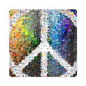 Магнит виниловый Квадрат с принтом Знак мира в Курске, полимерный материал с магнитным слоем | размер 9*9 см, закругленные углы | знак | калейдоскоп | картинки | мир | радуга | символ | хиппи