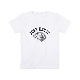 Детская футболка хлопок с принтом Мозг в Курске, 100% хлопок | круглый вырез горловины, полуприлегающий силуэт, длина до линии бедер | мозг
