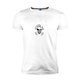 Мужская футболка премиум с принтом Hedgehog skull 2 в Курске, 92% хлопок, 8% лайкра | приталенный силуэт, круглый вырез ворота, длина до линии бедра, короткий рукав | 