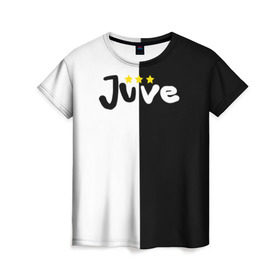 Женская футболка 3D с принтом Juventus в Курске, 100% полиэфир ( синтетическое хлопкоподобное полотно) | прямой крой, круглый вырез горловины, длина до линии бедер | 