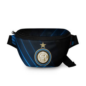 Поясная сумка 3D с принтом Inter Milan в Курске, 100% полиэстер | плотная ткань, ремень с регулируемой длиной, внутри несколько карманов для мелочей, основное отделение и карман с обратной стороны сумки застегиваются на молнию | inter | milan | интер | италия | милан | футбол | футболист