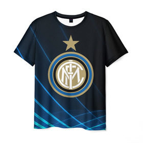 Мужская футболка 3D с принтом Inter Milan в Курске, 100% полиэфир | прямой крой, круглый вырез горловины, длина до линии бедер | Тематика изображения на принте: inter | milan | интер | италия | милан | футбол | футболист