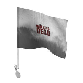 Флаг для автомобиля с принтом The Walking Dead в Курске, 100% полиэстер | Размер: 30*21 см | the walking dead | америка | апокалипсис | глен | дерил | зомби | карл | кровь | рик | сша | ходячие мертвецы