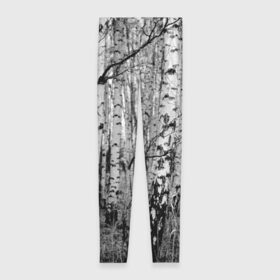 Леггинсы 3D с принтом Березовая роща в Курске, 80% полиэстер, 20% эластан | Эластичный пояс, зауженные к низу, низкая посадка | birch | birch grove | black   white | forest | photo | trees | березовая | березы | деревья | лес | роща | фото | черно   белое