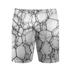 Мужские шорты 3D спортивные с принтом Пузыри в Курске,  |  | абстракция | пузыри | сетка