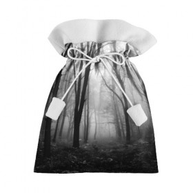 Подарочный 3D мешок с принтом Туман в лесу в Курске, 100% полиэстер | Размер: 29*39 см | black   white | fog | forest | morning | photo | silhouette | trees | деревья | лес | силуэт | туман | утро | фото | черно   белое
