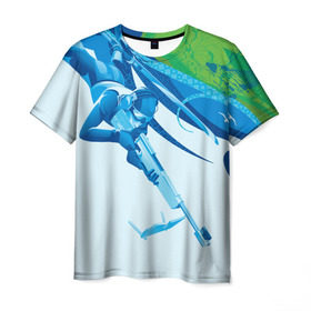 Мужская футболка 3D с принтом Биатлон Зимний вид спорта в Курске, 100% полиэфир | прямой крой, круглый вырез горловины, длина до линии бедер | biathlon | биатлон | гонка | зимний | кубок мира | спринт | чемпионат | чемпионат мира | эстафета