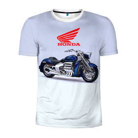 Мужская футболка 3D спортивная с принтом Honda 4 в Курске, 100% полиэстер с улучшенными характеристиками | приталенный силуэт, круглая горловина, широкие плечи, сужается к линии бедра | honda | moto | мото | мотоцикл | мотоциклы | хонда