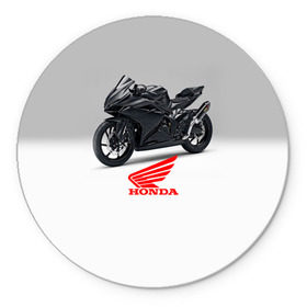 Коврик круглый с принтом Honda 3 в Курске, резина и полиэстер | круглая форма, изображение наносится на всю лицевую часть | Тематика изображения на принте: honda | moto | мото | мотоцикл | мотоциклы | хонда