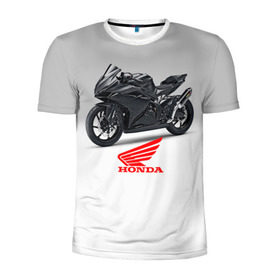 Мужская футболка 3D спортивная с принтом Honda 3 в Курске, 100% полиэстер с улучшенными характеристиками | приталенный силуэт, круглая горловина, широкие плечи, сужается к линии бедра | Тематика изображения на принте: honda | moto | мото | мотоцикл | мотоциклы | хонда