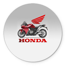 Коврик круглый с принтом Honda 2 в Курске, резина и полиэстер | круглая форма, изображение наносится на всю лицевую часть | Тематика изображения на принте: honda | moto | мото | мотоцикл | мотоциклы | хонда