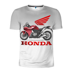 Мужская футболка 3D спортивная с принтом Honda 2 в Курске, 100% полиэстер с улучшенными характеристиками | приталенный силуэт, круглая горловина, широкие плечи, сужается к линии бедра | honda | moto | мото | мотоцикл | мотоциклы | хонда