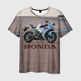 Мужская футболка 3D с принтом Honda 1 в Курске, 100% полиэфир | прямой крой, круглый вырез горловины, длина до линии бедер | honda | moto | мото | мотоцикл | мотоциклы | хонда