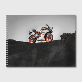 Альбом для рисования с принтом KTM 5 в Курске, 100% бумага
 | матовая бумага, плотность 200 мг. | Тематика изображения на принте: ktm | moto | катээм | ктм | мото | мотоцикл | мотоциклы