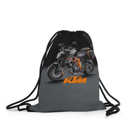 Рюкзак-мешок 3D с принтом KTM 4 в Курске, 100% полиэстер | плотность ткани — 200 г/м2, размер — 35 х 45 см; лямки — толстые шнурки, застежка на шнуровке, без карманов и подкладки | ktm | moto | катээм | ктм | мото | мотоцикл | мотоциклы