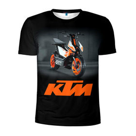 Мужская футболка 3D спортивная с принтом KTM 2 в Курске, 100% полиэстер с улучшенными характеристиками | приталенный силуэт, круглая горловина, широкие плечи, сужается к линии бедра | ktm | moto | катээм | ктм | мото | мотоцикл | мотоциклы